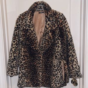 Cheetah Print Faux Fur Jacket